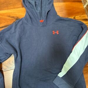 Under Armour Navy Hoodie with Red and Light Blue Accents